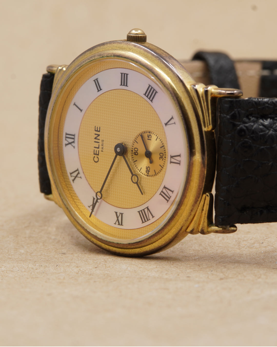 Celine Small Seconds — angled close-up of the dial and case