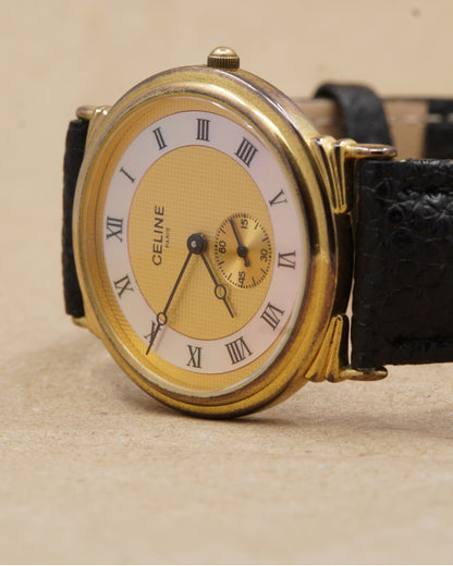 Celine Small Seconds — angled close-up of the dial and case