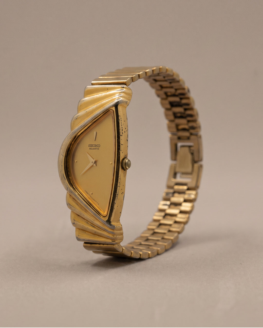 Seiko Half Moon Gold — right angled view